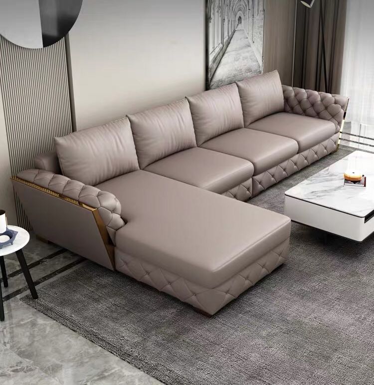 L Shape Luxury Furniture Sofa Set For