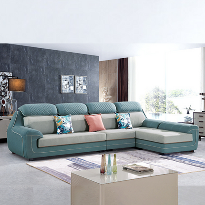 Designer Sofa Designer Sofa Set:- Modern Fabric Upholstered Luxury Furniture Sofa Set (Light Blue and Grey)