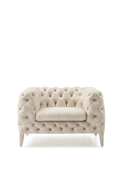 Designer Sofa Set:- 3+1 Fabric 4 Seater Luxury Furniture Sofa Set (Grey & Cream)