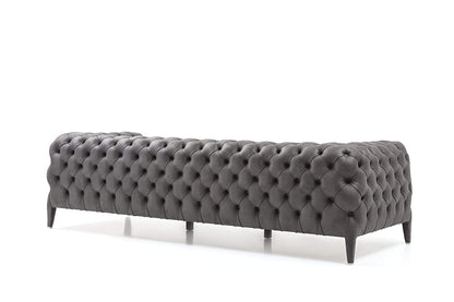 Designer Sofa Set:- 3+1 Fabric 4 Seater Luxury Furniture Sofa Set (Grey & Cream)