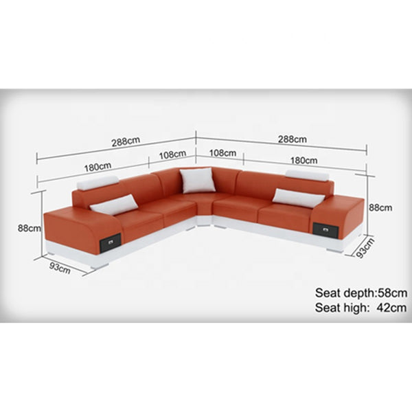 Designer Sofa Set:-American Style Leatherette Luxury Furniture Sofa Set (White and Black)