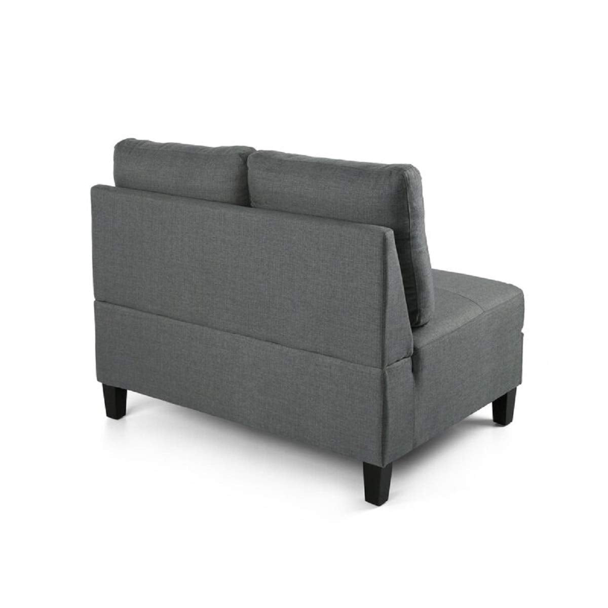 Designer Sofa Set:- Grey L Shape 6 Seater Fabric Luxury Furniture Sofa Set