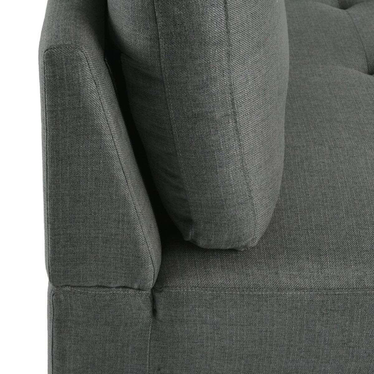 Designer Sofa Set:- Grey L Shape 6 Seater Fabric Luxury Furniture Sofa Set
