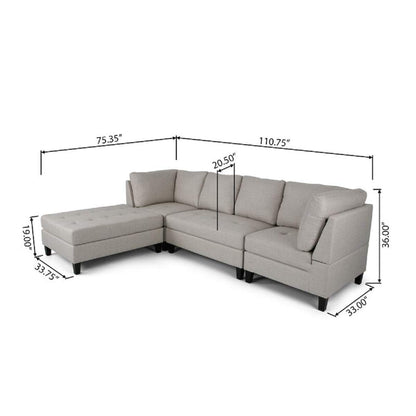 Designer Sofa Set:- Daiya L Shape 6 Seater Fabric Sofa Set luxury furniture (Grey)