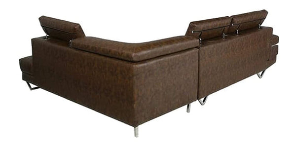 Designer Sofa Set:- Hugo Corner L Shape 6 Seater Fabric Luxury Furniture Sofa Set (Brown)