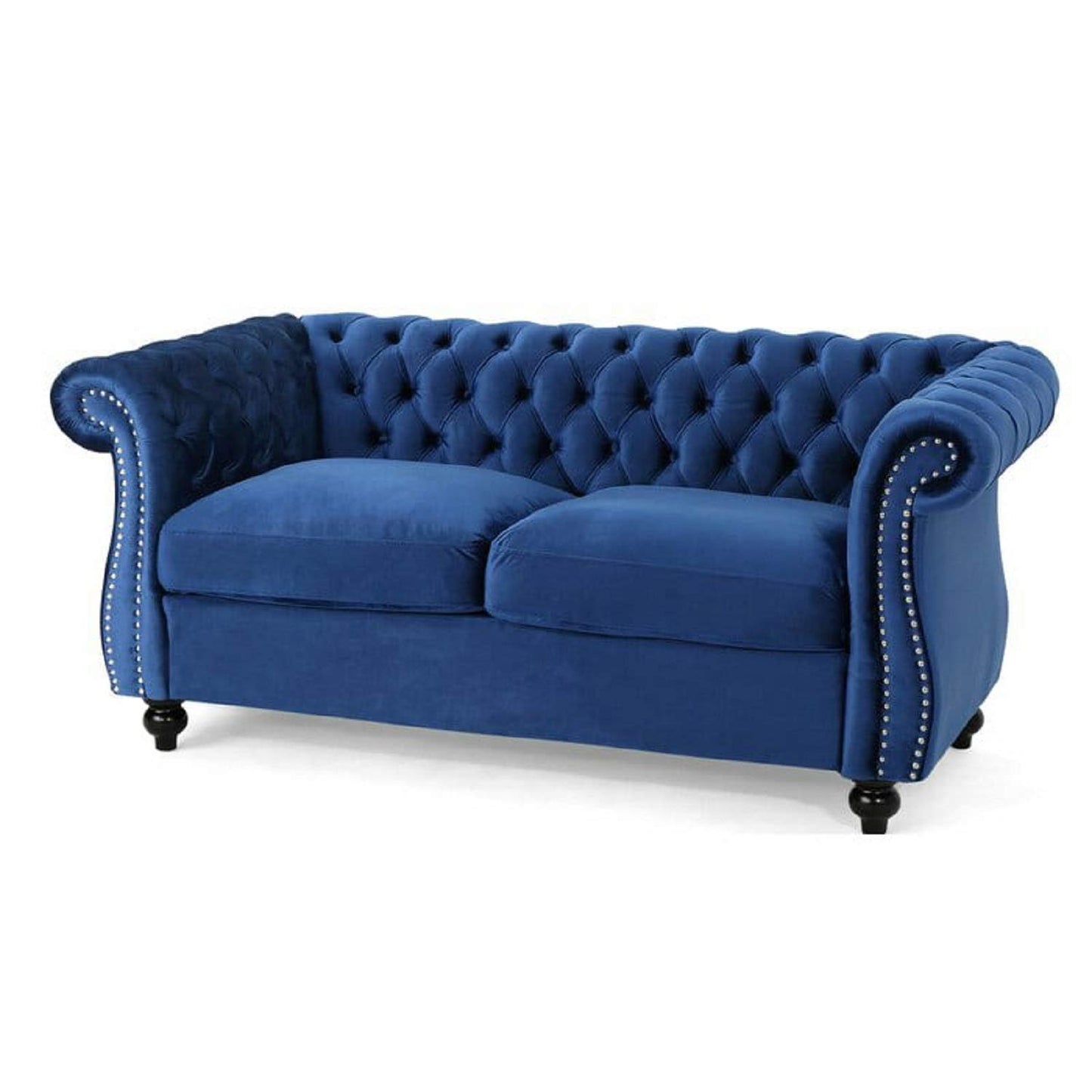 Designer Sofa Set: Royal Blue 2 Seater Velvet Luxury Furniture Sofa Set