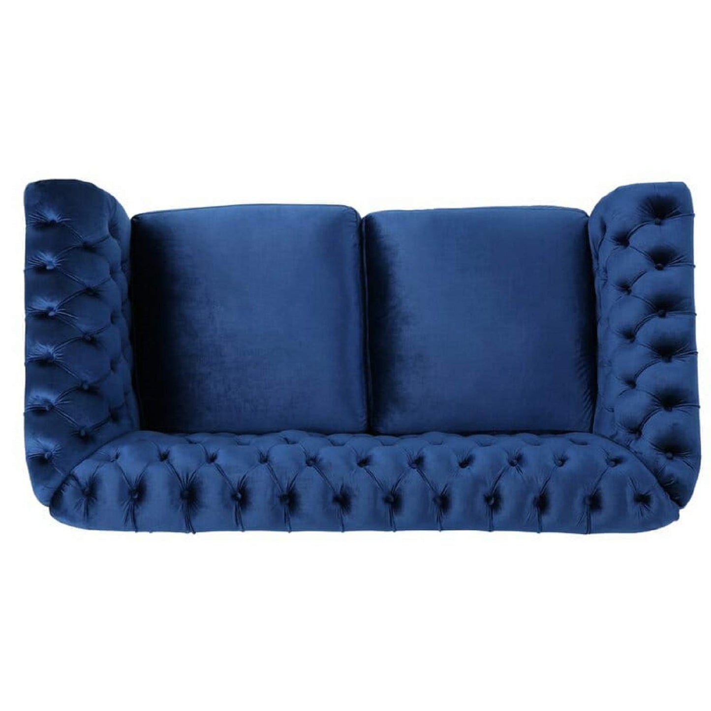 Designer Sofa Set: Royal Blue 2 Seater Velvet Luxury Furniture Sofa Set
