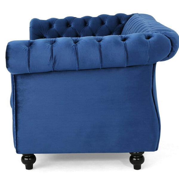 Designer Sofa Set: Royal Blue 2 Seater Velvet Luxury Furniture Sofa Set