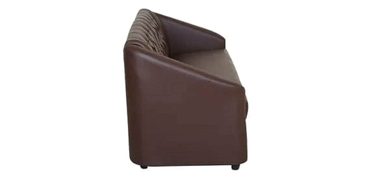 Designer Sofa Set:- Dark Brown 3 Seater Leatherette Luxury Furniture Sofa Set