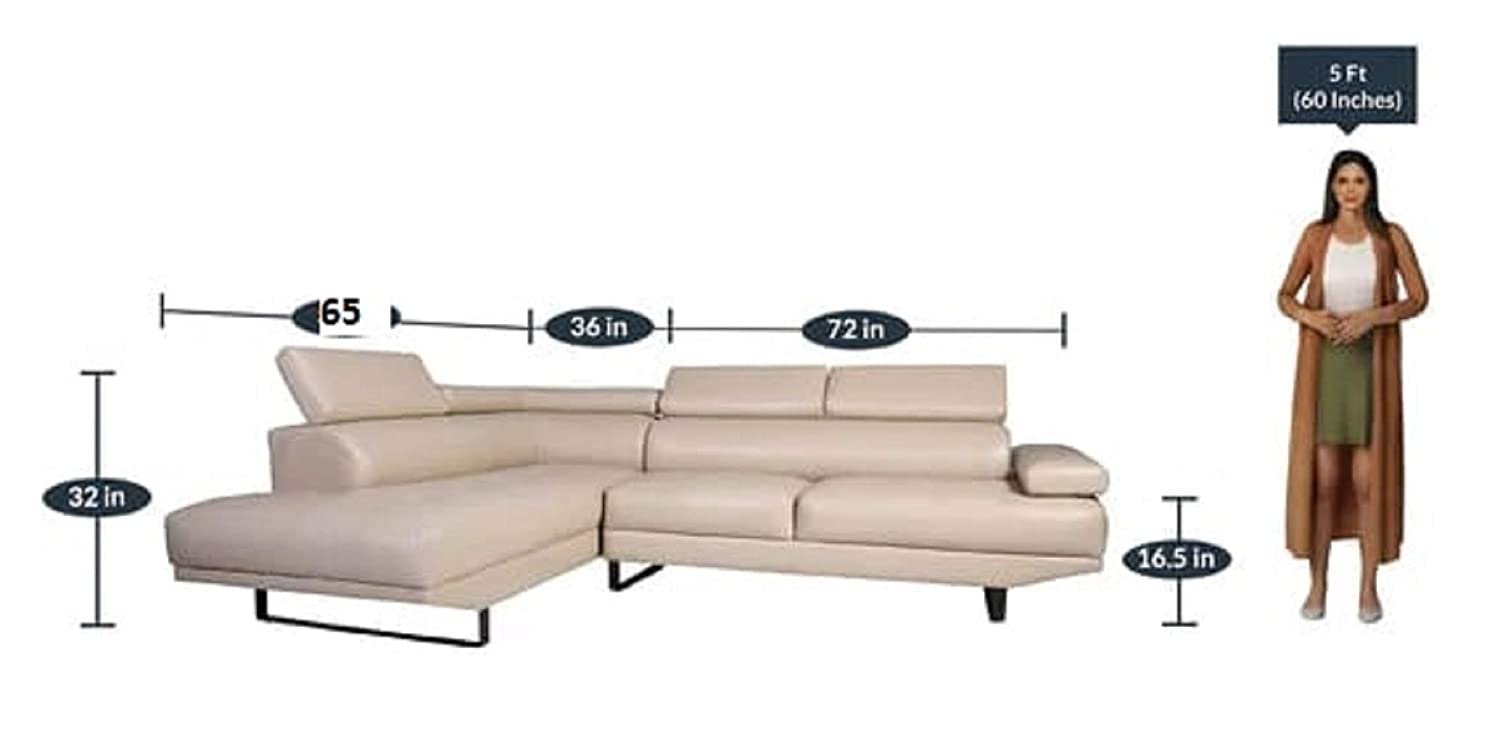 Designer Sofa Set:- Hugo L Shape 5 Seater Leatherette Sofa Set Luxury Furniture