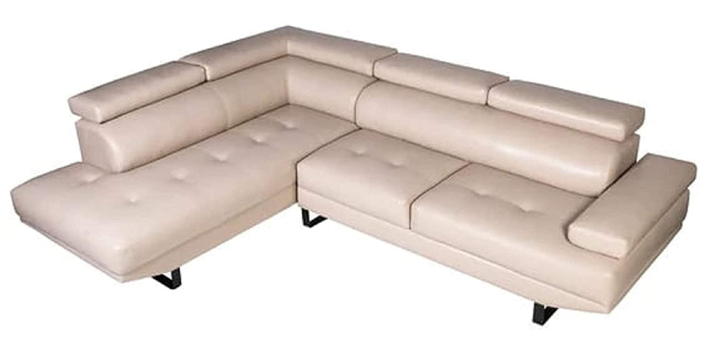 Designer Sofa Set:- Hugo L Shape 5 Seater Leatherette Sofa Set Luxury Furniture