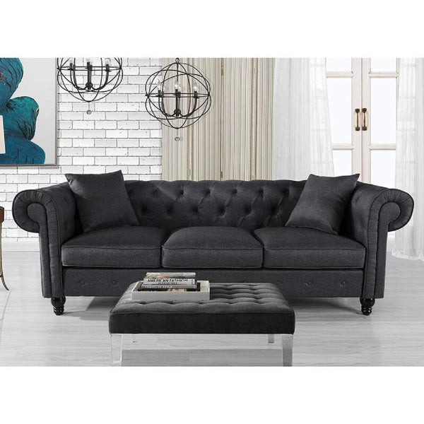 Designer Sofa Set:- Logue 3 Seater Velvet Fabric Sofa Set luxury furniture