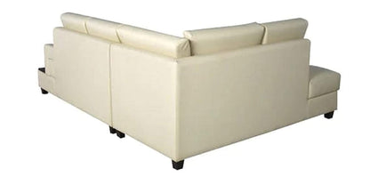 Designer Sofa Set:- L Shape 5 Seater Leatherette Luxury Furniture Sofa Set (Off White)