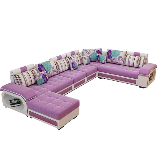 Designer Sofa Set:- Modern Half Leatherette Sectional 9 Seater Luxury Furniture Sofa Set