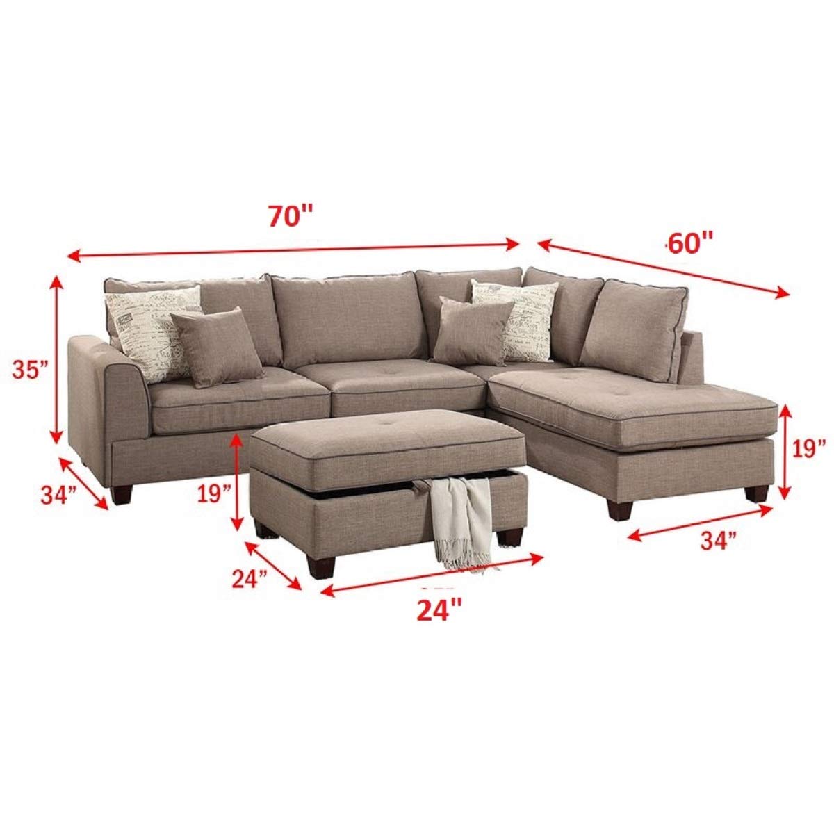 Designer Sofa Set:- Ray L shape 5 Seater Fabric Luxury Furniture Sofa Set