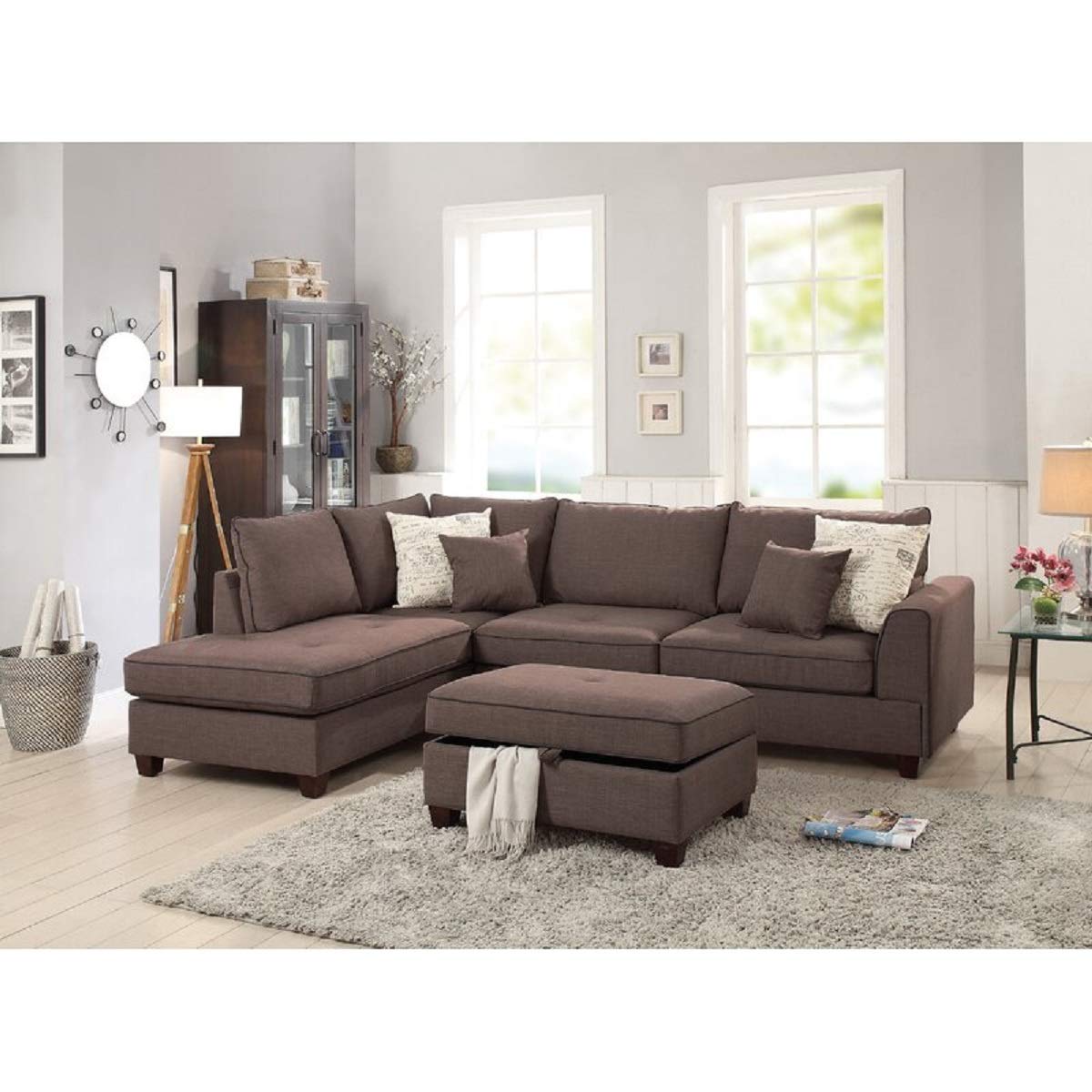 Designer Sofa Set:- Ray L shape 5 Seater Fabric Luxury Furniture Sofa Set