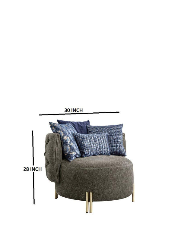 Designer Sofa Set:- 4+2+1 Fabric 7 Seater Luxury Furniture Sofa Set (Grey & Blue)