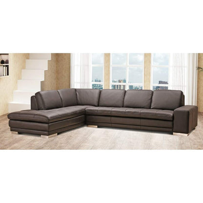 Designer Sofa Set:- L Shape 6 Seater Suede Fabric Sofa Set (Chocolate Brown)