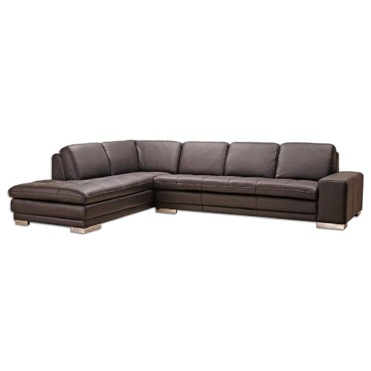 Designer Sofa Set:- L Shape 6 Seater Suede Fabric Sofa Set (Chocolate Brown)