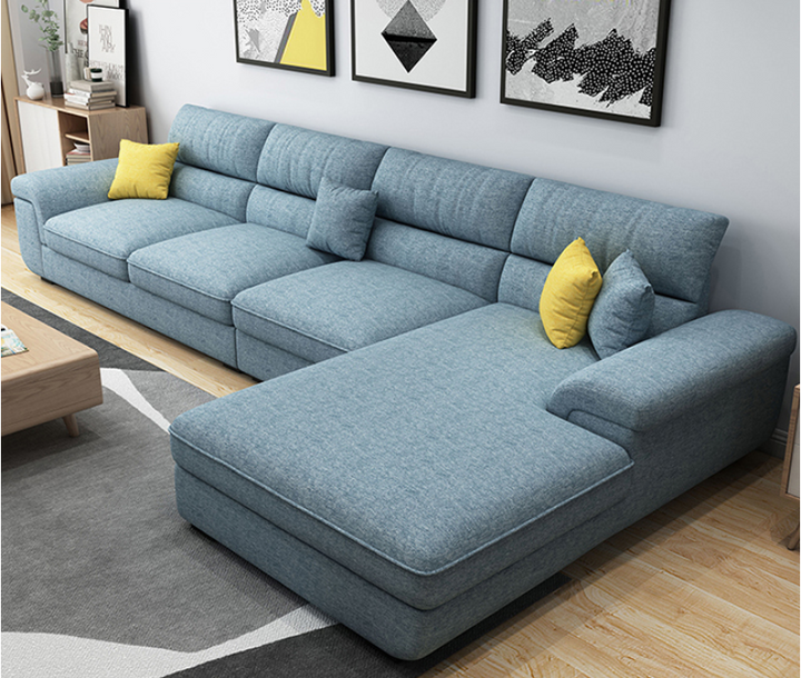 3 Seater Sofa Set:- Shreya Plush Fabric Sofa Set (Grey ) - GKW Retail!