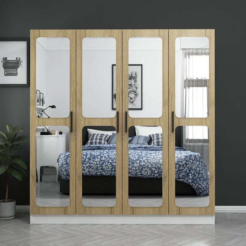 4 Door Wardrobe: Designer 4 Door Manufactured Wood Wardrobe