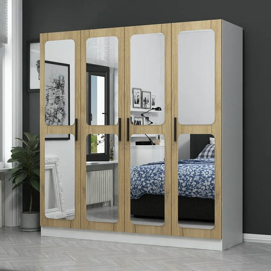4 Door Wardrobe: Designer 4 Door Manufactured Wood Wardrobe