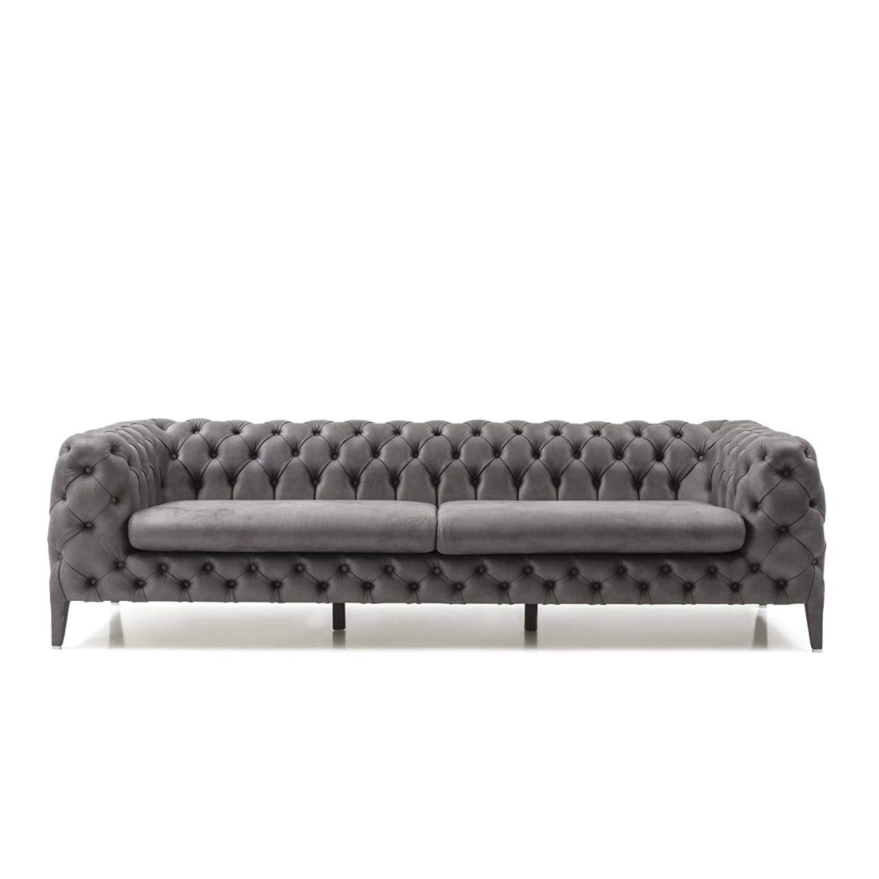 Designer Sofa Set- 3+1 Fabric 4 Seater Luxury Furniture Sofa Set (Grey & Cream)