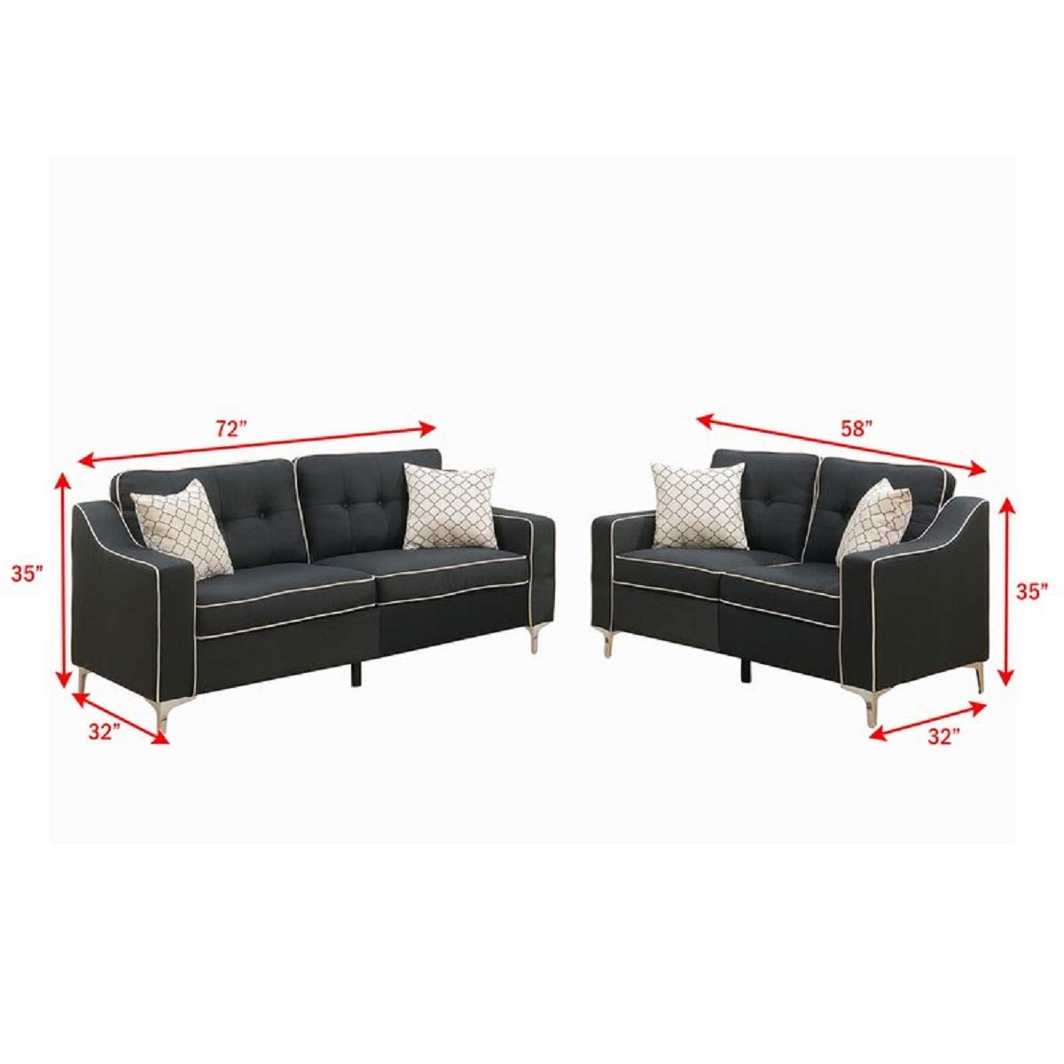 Designer Sofa Set:- AMIA 3+2 Fabric Luxury Furniture Sofa Set (Grey)