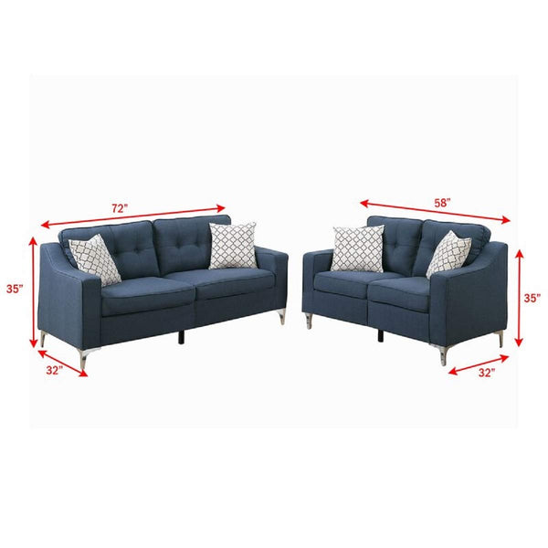 Designer Sofa Set:- AMIA 3+2 Fabric Luxury Furniture Sofa Set (Navy Blue)