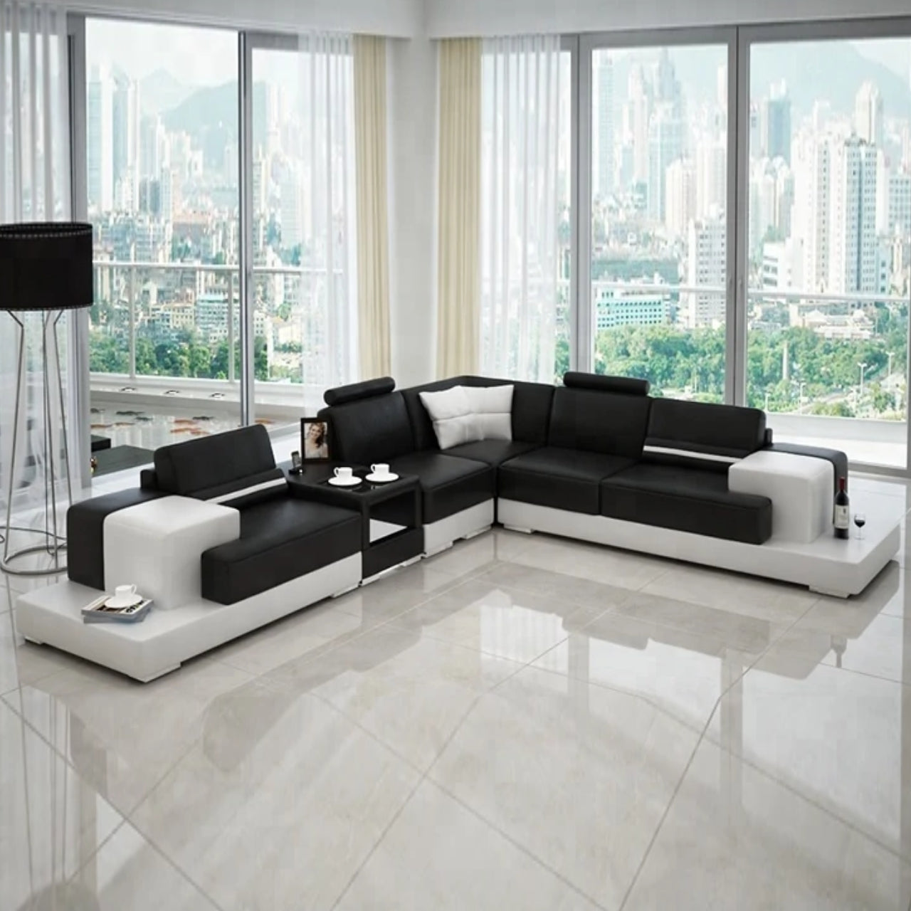 L Shape Luxury Furniture Sofa Set