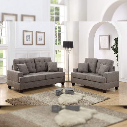 Designer Sofa Set AMIA 3+2 Fabric Luxury Furniture Sofa Set (Grey)