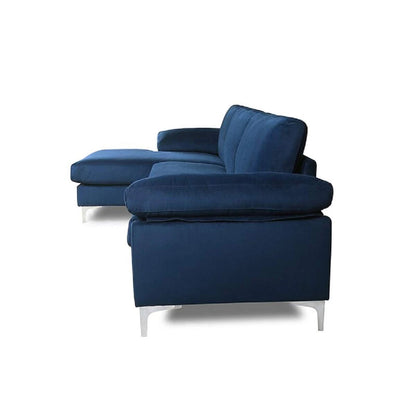 Designer Sofa Set:- Daiyan L Shape 5 Seater Velvet Luxury Furniture Sofa Set