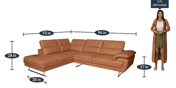 Designer Sofa Set:- Hugo L Shape 5 Seater Leatherette Sofa Set Luxury Furniture