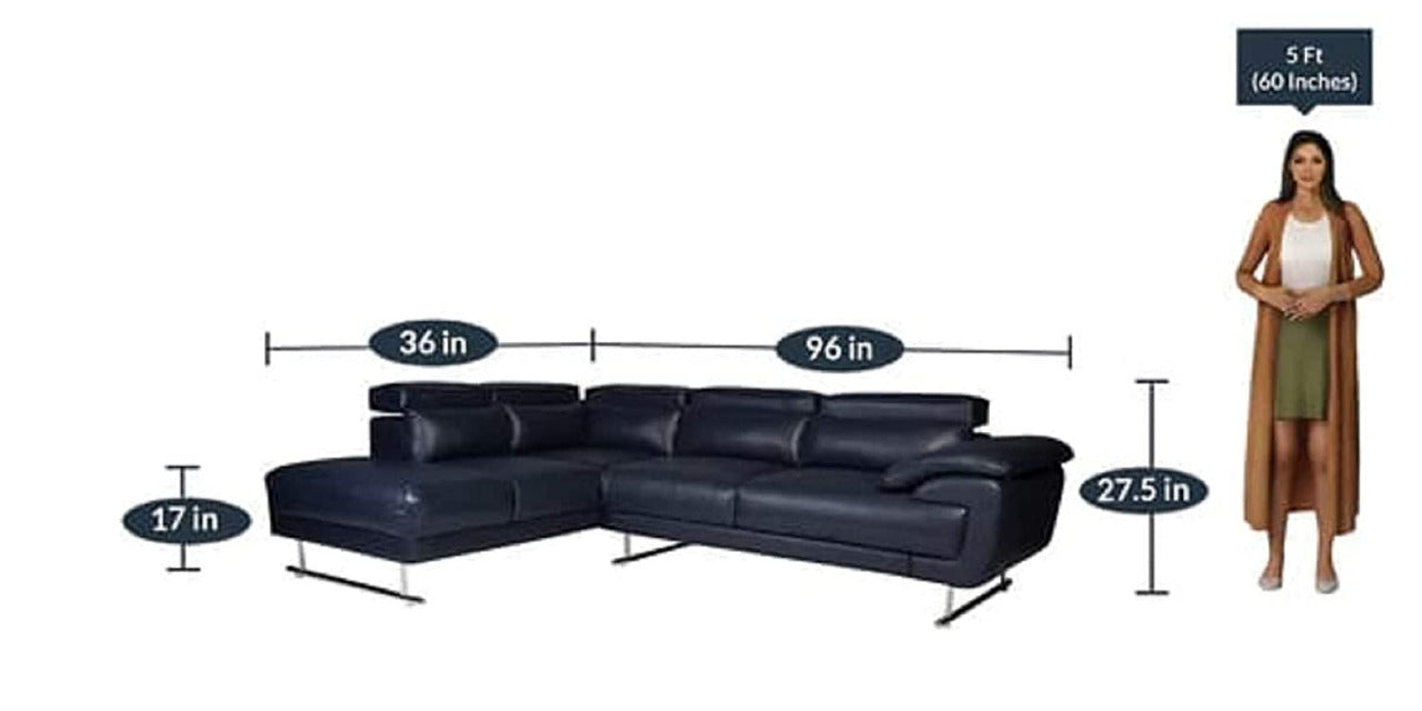 Designer Sofa Set:- Hugo L Shape 5 Seater Leatherette Sofa Set Luxury Furniture