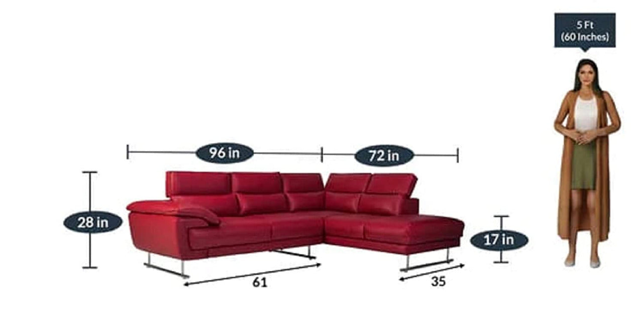 Designer Sofa Set:- Hugo L Shape 5 Seater Leatherette Sofa Set Luxury Furniture