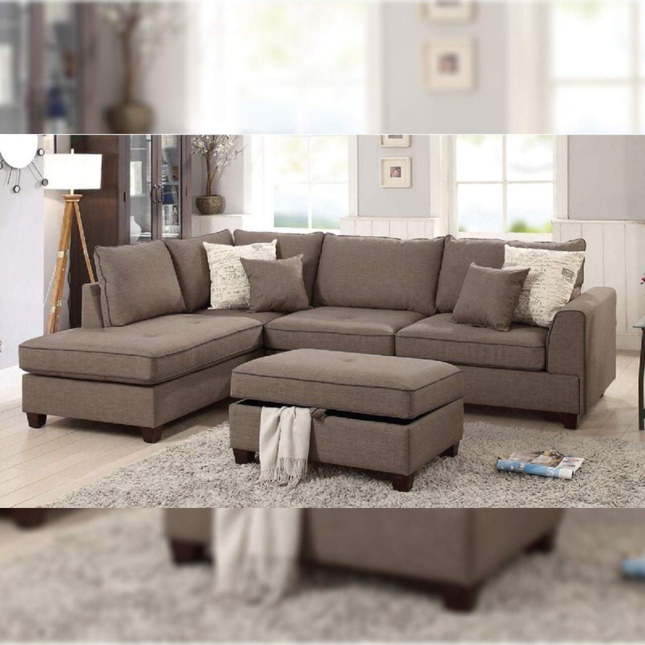 Designer Sofa Set Ray L shape 5 Seater Fabric Luxury Furniture Sofa Set
