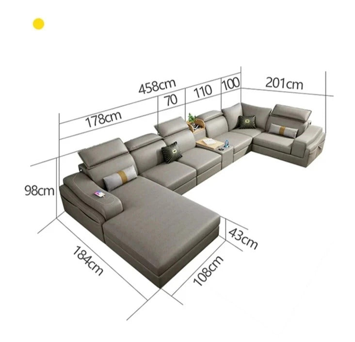 Designer Sofa Set:- U Shape fabric Luxury Furniture Sofa Set