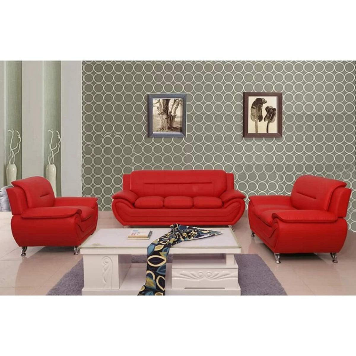 Designer Sofa Set:- ZIAA 3+2+1 Leatherette Sofa Set