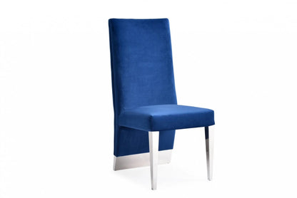 Dining Chair BERRY Blue Velvet & Stainless Steel Dining Chair (Set of 2)