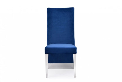 Dining Chair BERRY Blue Velvet & Stainless Steel Dining Chair (Set of 2)