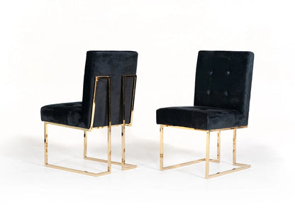Dining Chair CYTO Modern Black & Gold Dining Chair (Set of 2)