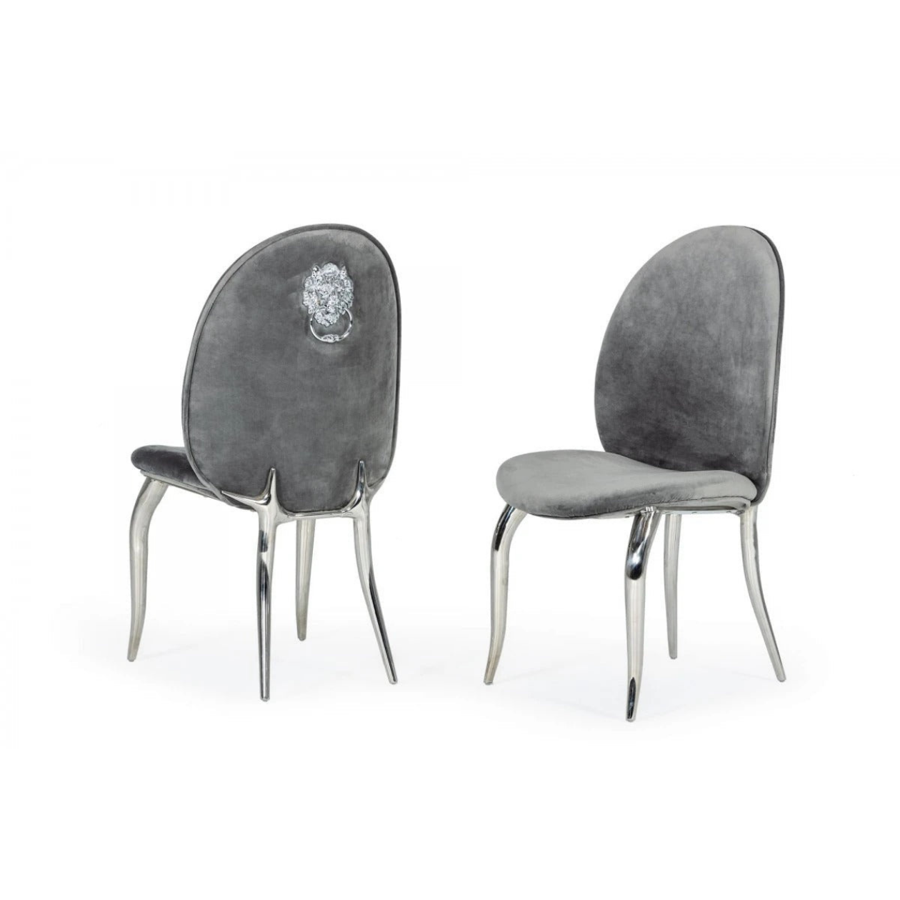 Dining Chair TOX Modern Grey Velvet Dining Chair