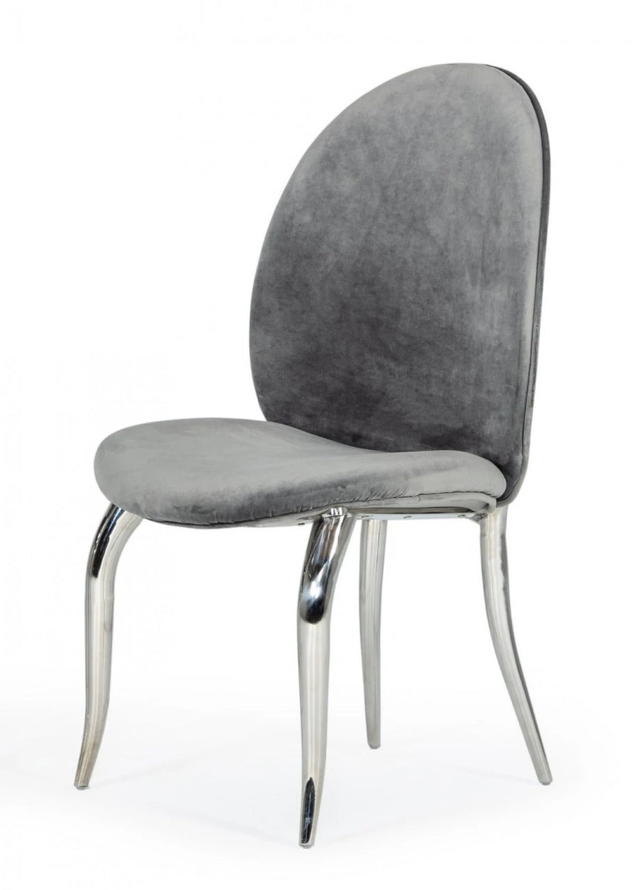 Dining Chair TOX Modern Grey Velvet Dining Chair Set of 2