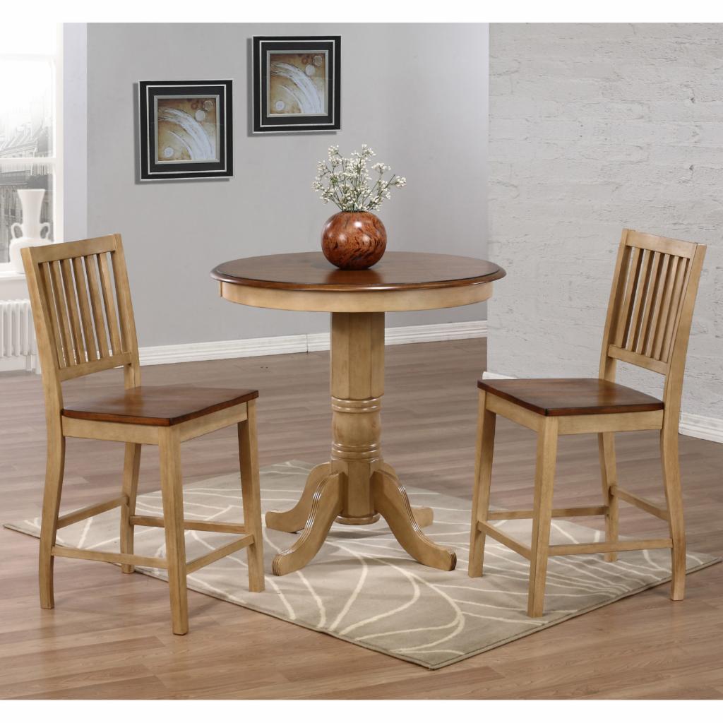 Dining Set: 3 Piece Round Counter Height Table Set