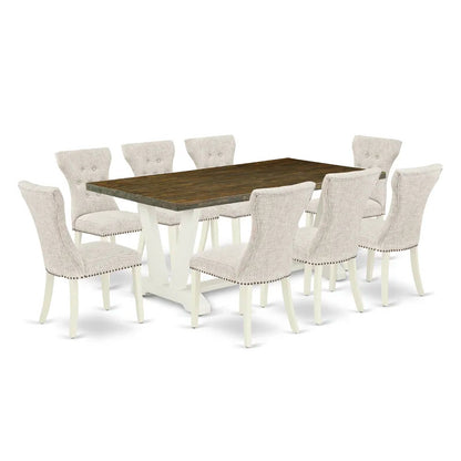 Dining Set: 8 Seater Acacia Solid Wood Dining Set