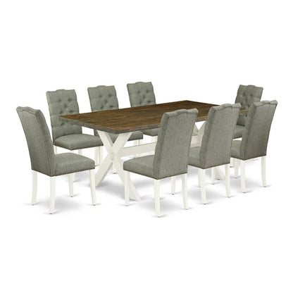 Dining Set: Acacia Solid Wood 8 Seater Dining Set