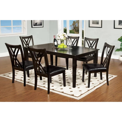 Dining Set: Black Dining Table with 6 Chairs Dining Set