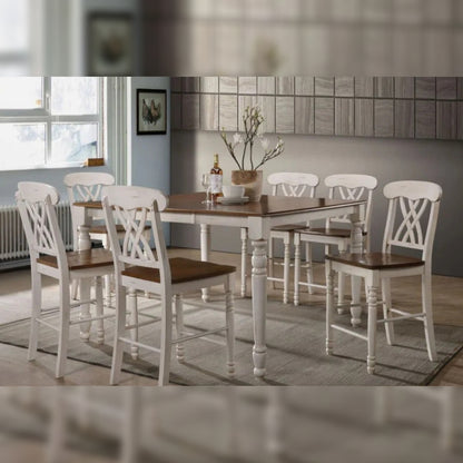 Dining Set: Buttermilk Counter Height 6 Seater Dining Set