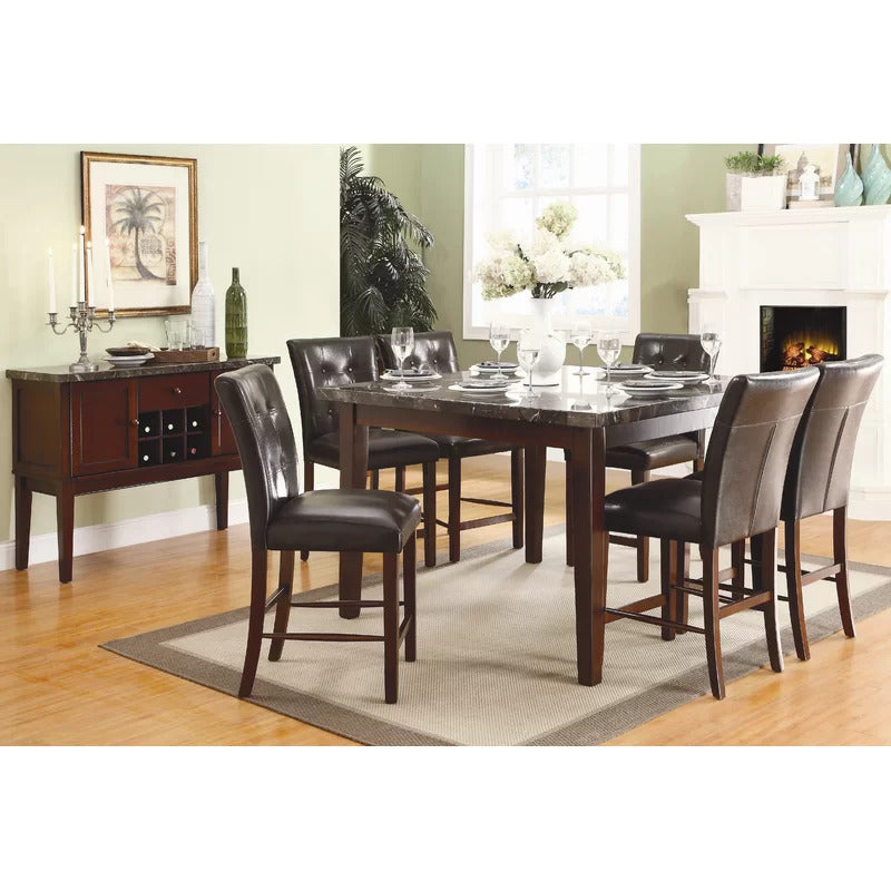 Dining Set: Dining Table with 6 Chairs Bar Height Dining Set