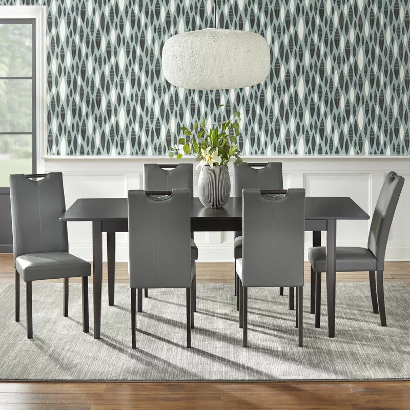 Dining Set: Dining Table with 6 Chairs Butterfly Leaf Dining Set